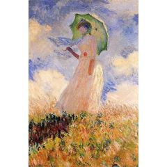 Woman with a Parasol, also known as Study of a Figure Outdoors, Facing Left Painting Reproduction