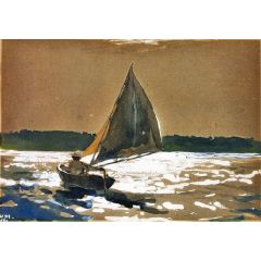 Sailing by Moonlight Painting Reproduction