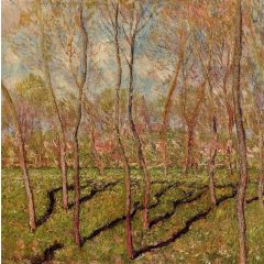 Trees in Winter, View of Bennecourt Painting Reproduction