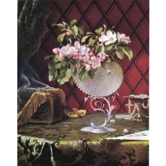 Still Life with Apple Blossoms in a Nautilus Shell Painting Reproduction