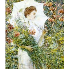 The White Parasol Painting Reproduction