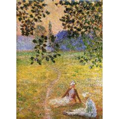 Evening in the Meadow at Giverny, detail Painting Reproduction