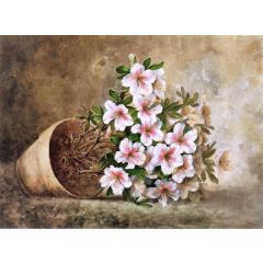 White Azaleas in a Flower Pot Painting Reproduction