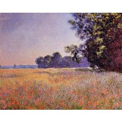 Oat and Poppy Field, Giverny Painting Reproduction