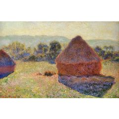 Grainstacks in the Sunlight, Midday Painting Reproduction