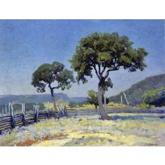 Live Oak Trees On Williams’ Ranch, Bandera County Painting Reproduction