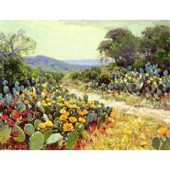 Cactus in Bloom Painting Reproduction