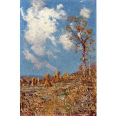 Field with Corn Shocks Painting Reproduction