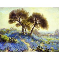 A Spring Morning, Bluebonnets, San Antonio Painting Reproduction