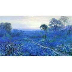 Untitled, also known as Bluebonnet Landscape with Catci, Road and Mountain Laurel Painting Reproduction