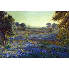 Bluebonnets at Late Afternoon, near La Grange, Texas Painting Reproduction