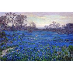 Bluebonnets at Twilight, near San Antonio Painting Reproduction