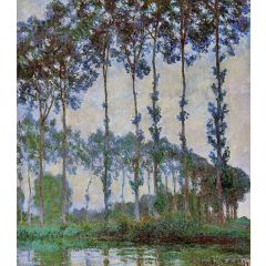 Poplars on the Banks of the River Epte at Dusk Painting Reproduction