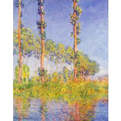 Three Poplar Trees, Autumn Effect Painting Reproduction