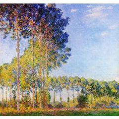 Poplars on the Banks of the River Epte, Seen from the Marsh Painting Reproduction