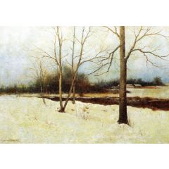 Stream in Winter Painting Reproduction