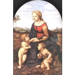 The Virgin and Child with Saint John the Baptist, La Belle Jardinière Painting Reproduction