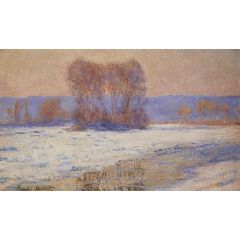 The Seine at Bennecourt in Winter Painting Reproduction