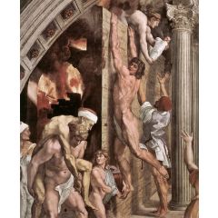 The Fire in the Borgo, detail 1, Stanza dell’Incendio di Borgo Painting Reproduction