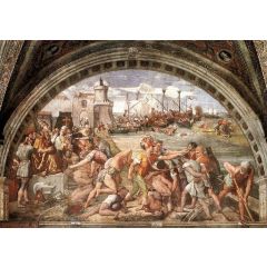 The Battle of Ostia, Stanza dell’Incendio di Borgo Painting Reproduction