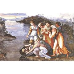 Moses Saved from the Water, Loggia on the second floor, Palazzi Pontifici, Vatican Painting Reproduction