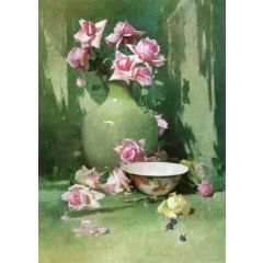 Vase of Roses Painting Reproduction