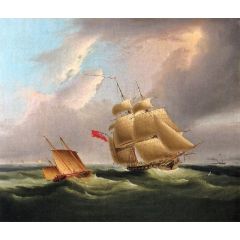 A Sloop-of-War Painting Reproduction
