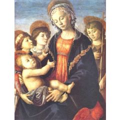 The Virgin and Child with Two Angels and the Young St John the Baptist Painting Reproduction