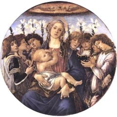 Madonna and Child with Eight Angels Painting Reproduction