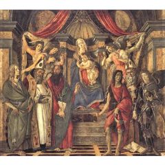 The Virgin and Child with Four Angels and Six Saints, Pala di San Barnaba Painting Reproduction