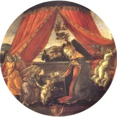 The Virgin and Child with Three Angels, Madonna del Padiglione Painting Reproduction
