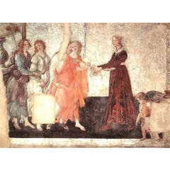 Venus and the Graces Offering Gifts to a Young Girl Painting Reproduction