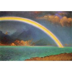 Rainbow over Jenny Lake, Wyoming Painting Reproduction