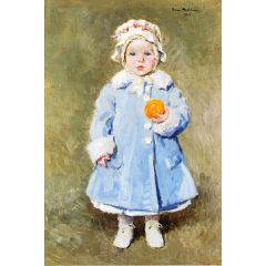 Child with ann Orange Painting Reproduction