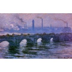 Waterloo Bridge, Overcast Weather Painting Reproduction