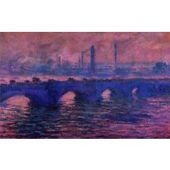 Waterloo Bridge, Overcast Weather Painting Reproduction