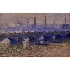 Waterloo Bridge, Grey Weather Painting Reproduction