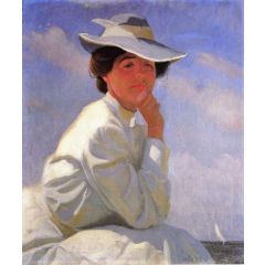 In the Sunlight: Portrait of the Artist’s Wife Painting Reproduction