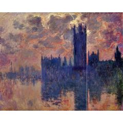 Houses of Parliament, Sunset, detail Painting Reproduction