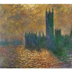 Houses of Parliament, Stormy Sky Painting Reproduction