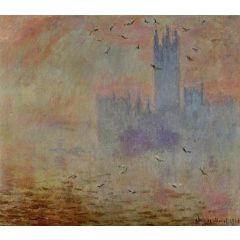Houses of Parliament, Seagulls Painting Reproduction