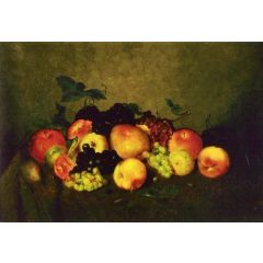 Fruit: Apples, Grapes, Peaches and Pears Painting Reproduction