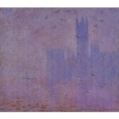 Houses of Parliament, Seagulls Painting Reproduction