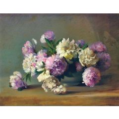 Peonies in a Bowl Painting Reproduction
