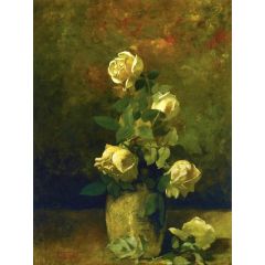 Yellow Roses in a Vase Painting Reproduction