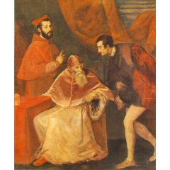 Pope Paul III and his Cousins Alessandro and Ottavio Farnese Painting Reproduction