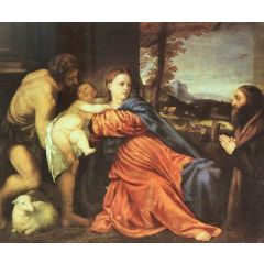 Holy Family and Donor Painting Reproduction