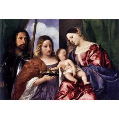 Madonna and Child with Sts Dorothy and George Painting Reproduction