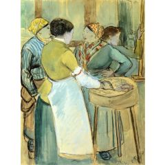 Market at Pontoise Painting Reproduction