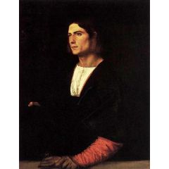 Young Man with Cap and Gloves Painting Reproduction